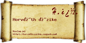 Horváth Őzike névjegykártya